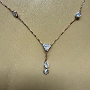 Elegant Gold Necklace with Crystal Accents